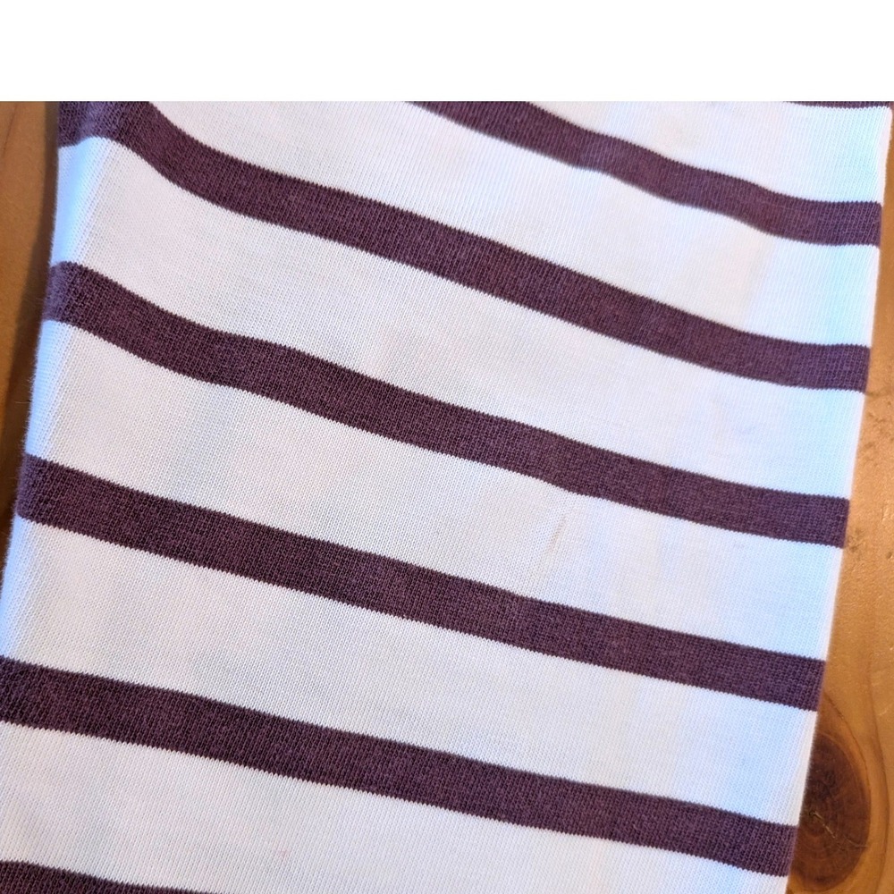 Selected Femme SFNATALI Striped Boatneck Top White Burgundy Long Sleeve M - Picture 11 of 11